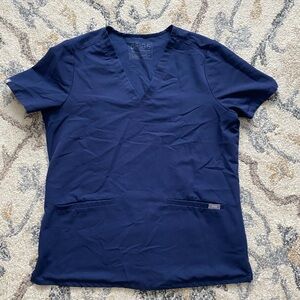 Figs Navy Blue Scrub Top